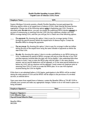 Health Flexible Spending Account LOA Form