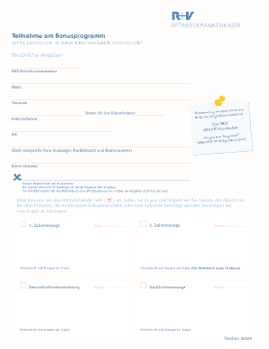 R+V BKK Bonusprogramm Antrag