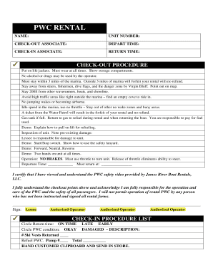 PWC Rental Agreement