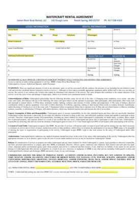 Watercraft Rental Agreement