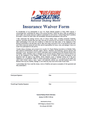 US Figure Skating Insurance Waiver Form