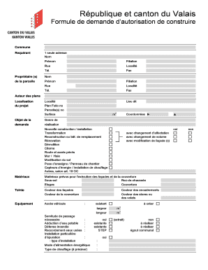 Valais Construction Authorization Request