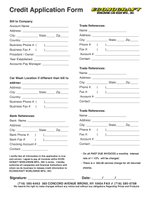 Credit Application Form