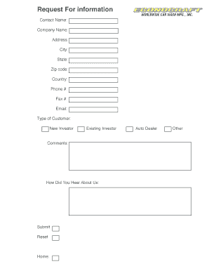 Request for Information Form