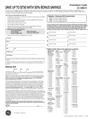 GE Profile Appliance Rebate Form