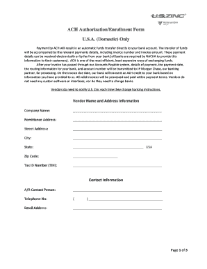 ACH Authorization Form