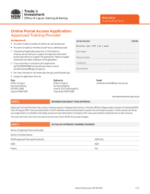 RSA/RCG Online Portal Access Application Form
