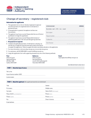 Liquor Licence Application Form