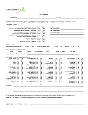 Medical History Form