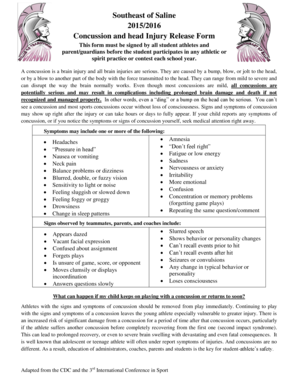 Concussion and Head Injury Release Form