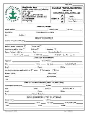 City of Bowling Green Building Permit Application