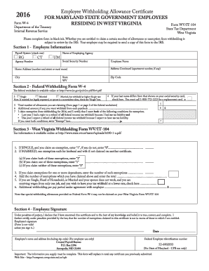 Maryland State Employee Withholding Certificate