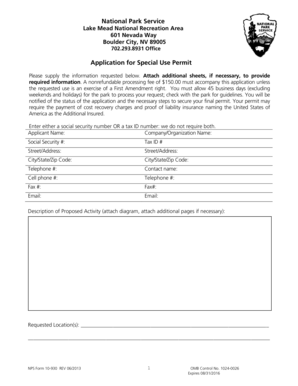 National Park Service Special Use Permit Application