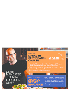 Oregon ServSafe Manager Certification Course