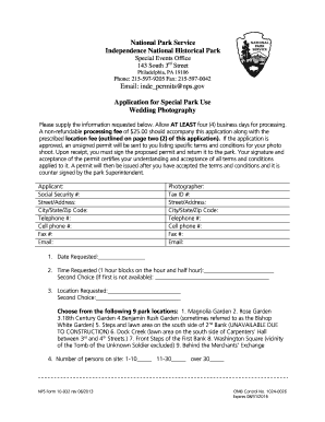Wedding Photography Permit Application