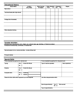 Application for Employment