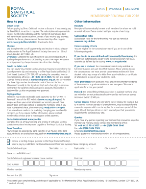 Royal Statistical Society Membership Renewal Form