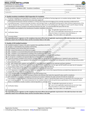 California Insulation Installation Certificate