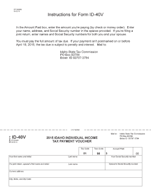 Idaho Individual Income Tax Payment Voucher