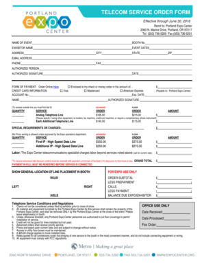 Telecom Service Order Form