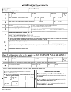 Wisconsin Voter Registration Application
