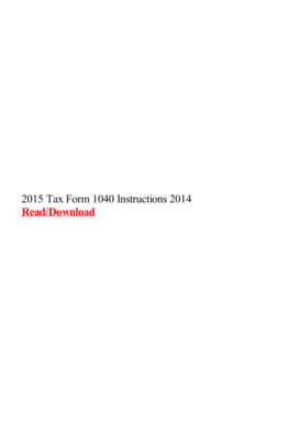 2015 Tax Form 1040 Instructions 2014