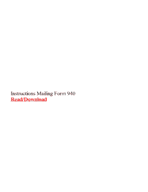 Form 940 Instructions