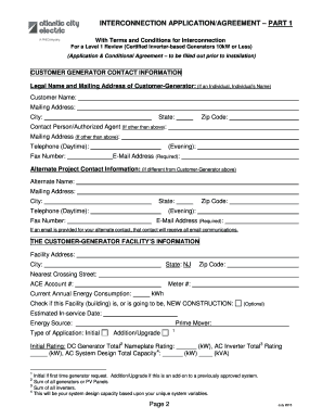 New Jersey Level 1 Interconnection Application