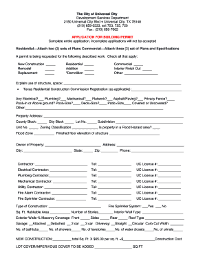Application for Building Permit