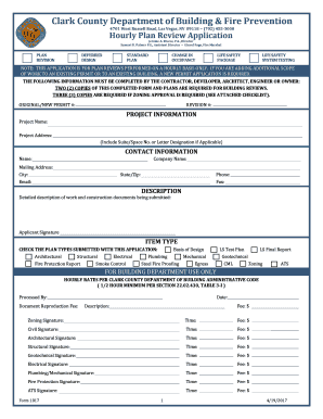Clark County Hourly Plan Review Application