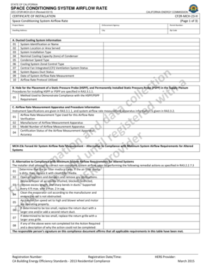 California Space Conditioning System Airflow Rate Certificate