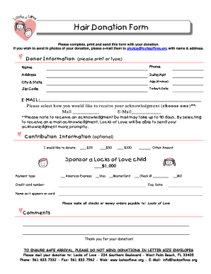 Hair Donation Form