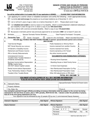 Fillable Online kingcounty SENIOR CITIZEN AND DISABLED PERSONS