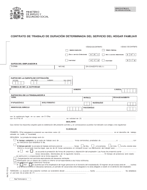 Contrato de Trabajo de Duración Determinada del Servicio del Hogar Familiar