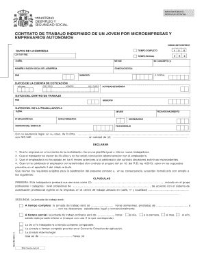 Contrato de Trabajo Indefinido de un Joven