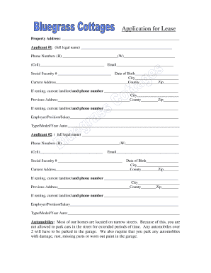 Application for Lease