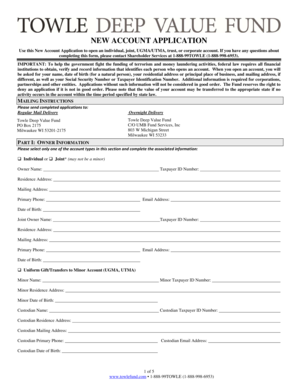 New Account Application Form