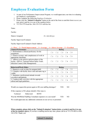 Employee Evaluation Form - MedRelief Staffing