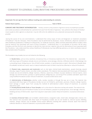 Gwinnett Medical Group Consent Form
