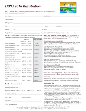 EXPO 2016 Registration Form