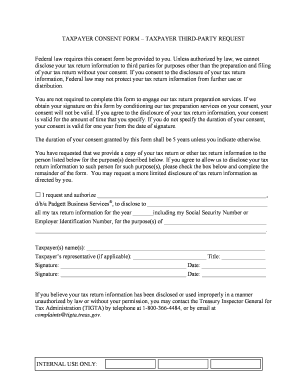 Taxpayer Consent Form - Third-Party Request