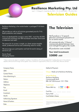 Television and Radio Commercial Production Agreement