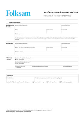 Folksam Child and Youth Insurance Application
