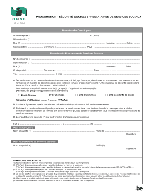PROCURATION - SÉCURITÉ SOCIALE : PRESTATAIRES DE SERVICES SOCIAUX