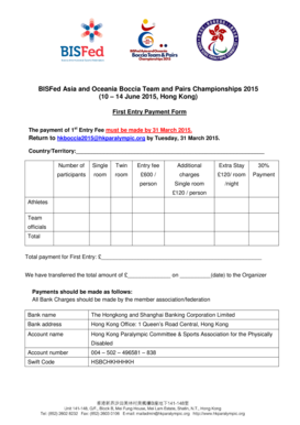 First Entry Payment Form - hkparalympic