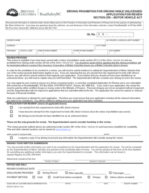 Driving Prohibition Review Application