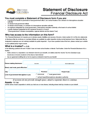Financial Disclosure Statement Form