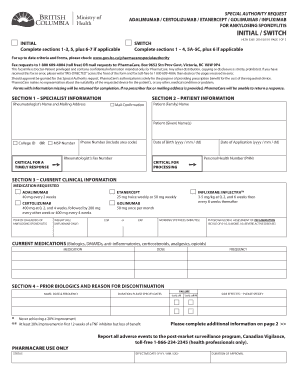 Special Authority Request for Ankylosing Spondylitis Medication