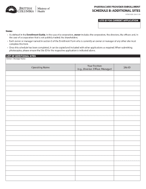 Pharmacy Provider Enrollment Additional Sites Form