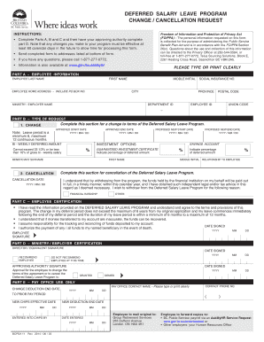 Deferred Salary Leave Program Change Request